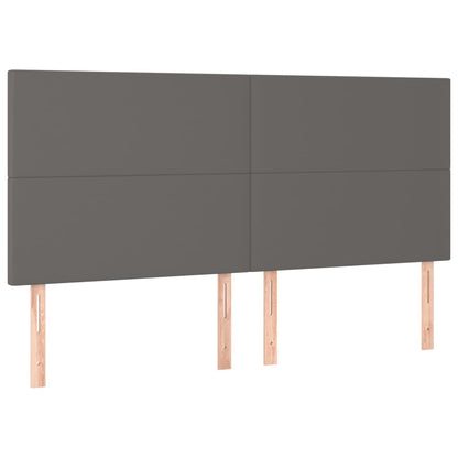 vidaXL Boxspringbett mit Matratze Grau 160x200 cm Kunstleder
