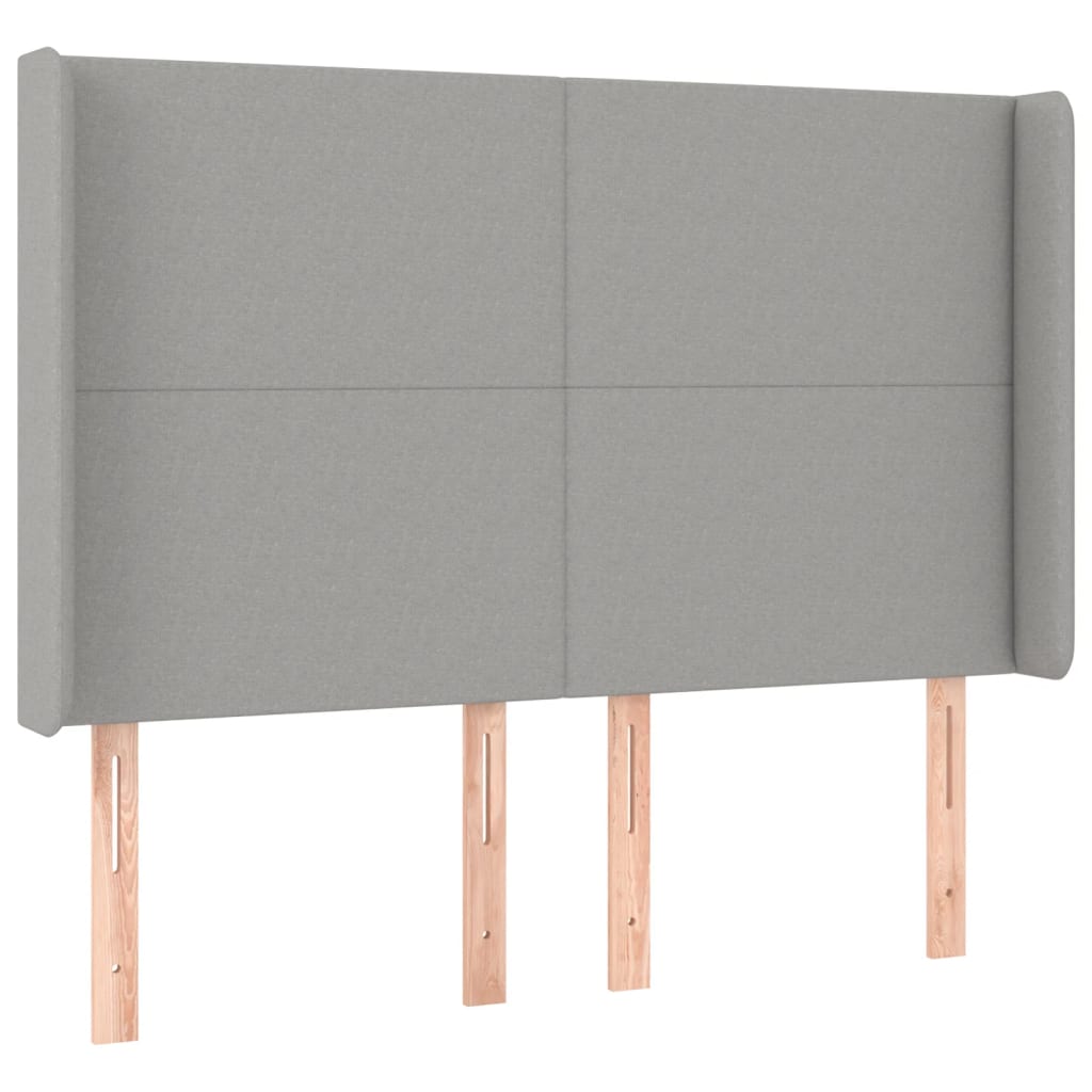 vidaXL Boxspringbett mit Matratze & LED Hellgrau 140x190 cm Stoff