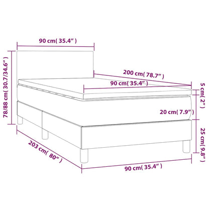 Boxspringbett mit Matratze & LED Dunkelgrün 90x200 cm Samt