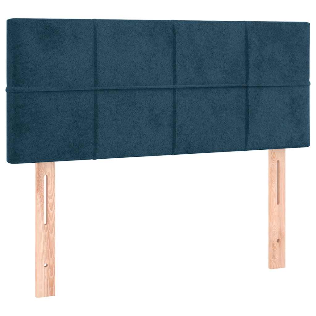 vidaXL Boxspringbett mit Matratze & LED Dunkelblau 80x200 cm Samt