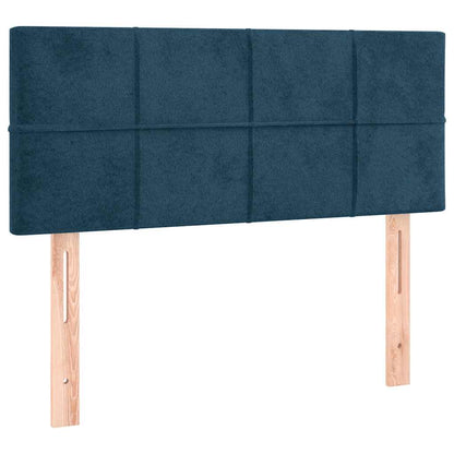 vidaXL Boxspringbett mit Matratze & LED Dunkelblau 80x200 cm Samt