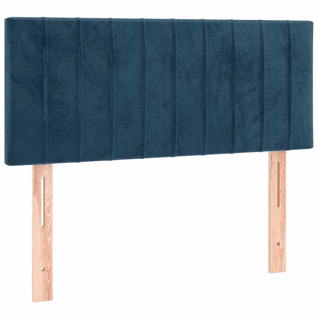 vidaXL Boxspringbett mit Matratze & LED Dunkelblau 80x200 cm Samt
