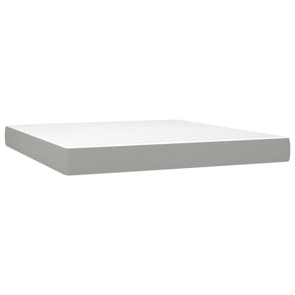 vidaXL Boxspringbett mit Matratze & LED Hellgrau 160x200 cm Stoff