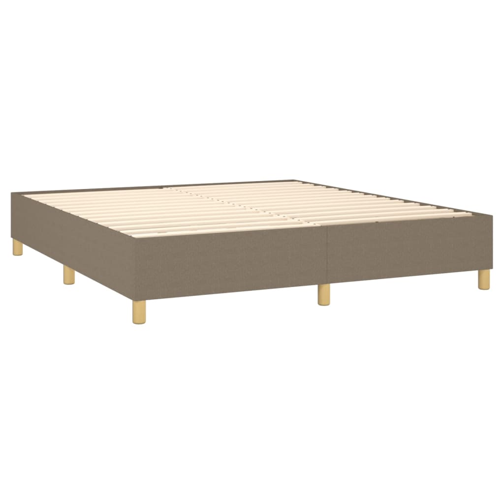 vidaXL Boxspringbett mit Matratze & LED Taupe 160x200 cm Stoff