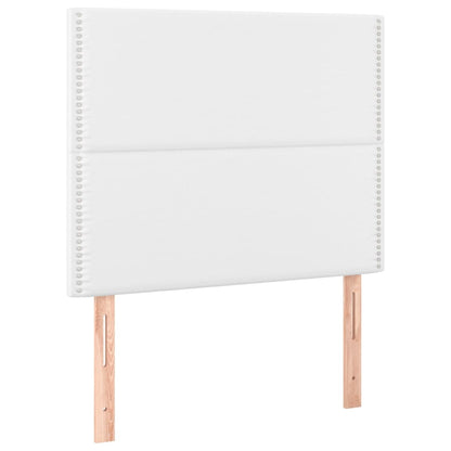 vidaXL Boxspringbett mit Matratze & LED Weiß 90x200 cm Kunstleder