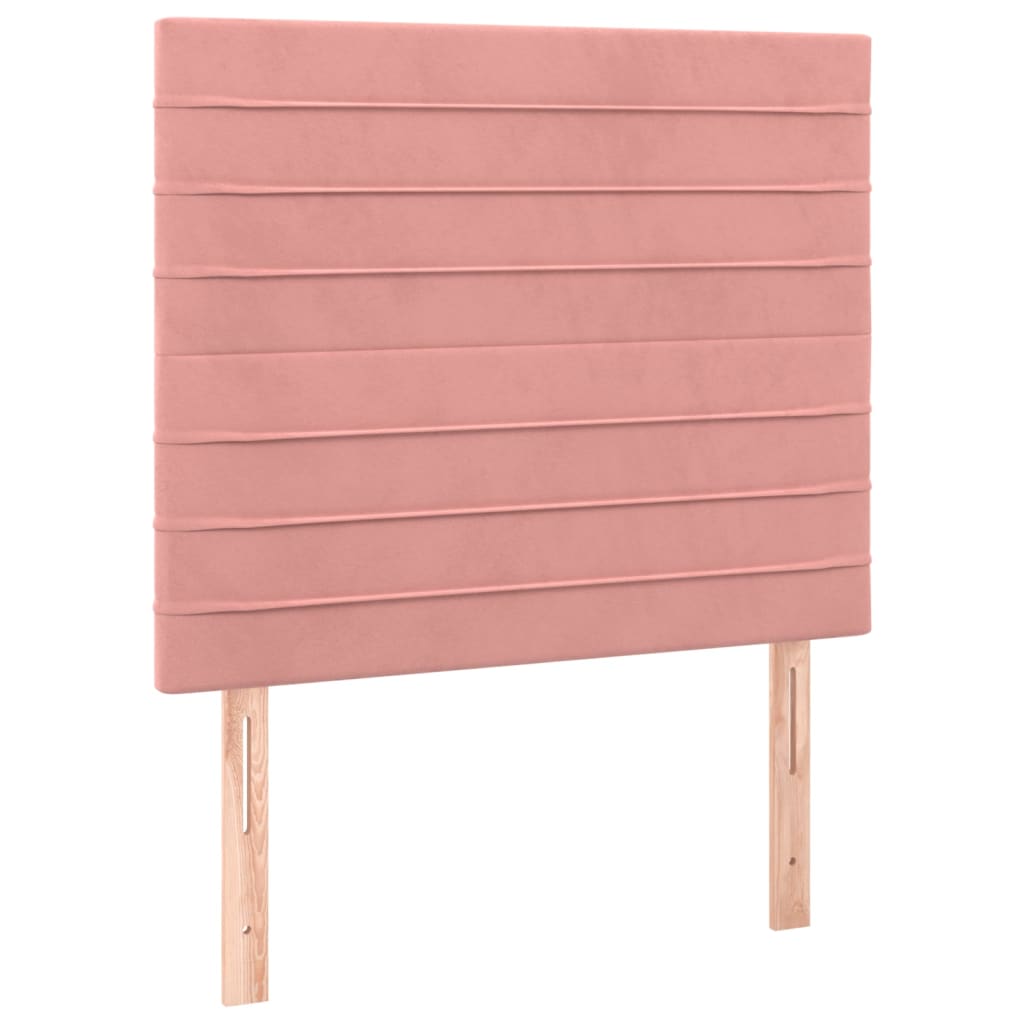 vidaXL Boxspringbett mit Matratze & LED Rosa 120x200 cm Samt