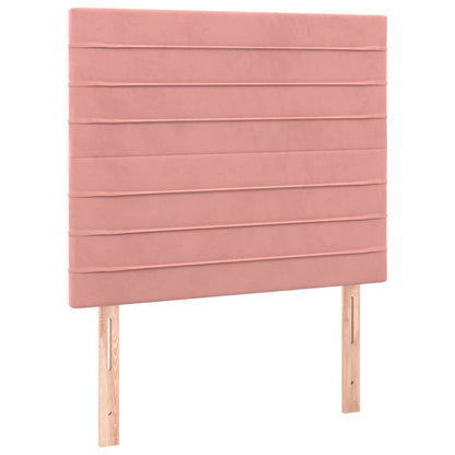 vidaXL Boxspringbett mit Matratze & LED Rosa 120x200 cm Samt