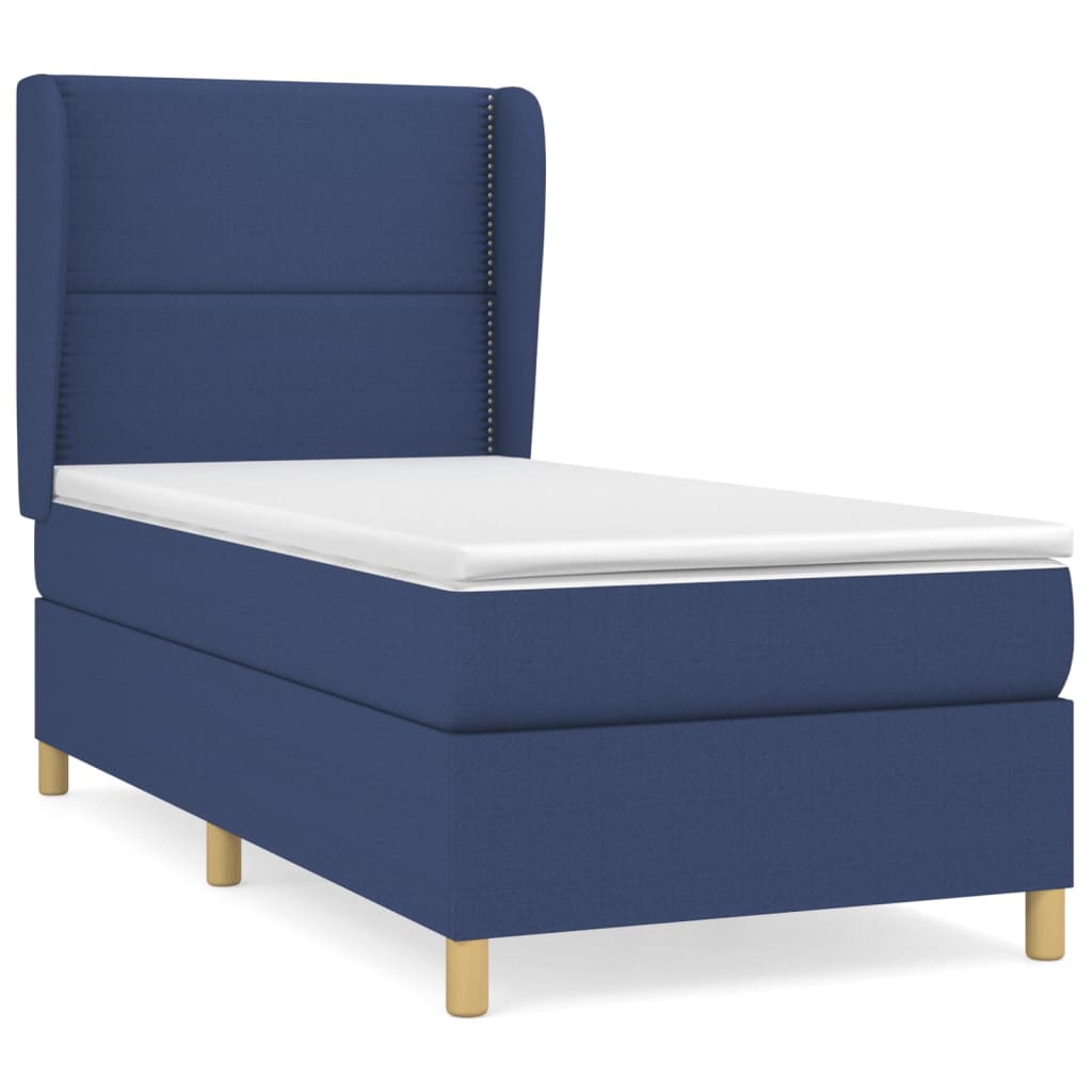 vidaXL Lit coffre avec matelas bleu 80x200 cm Tissu