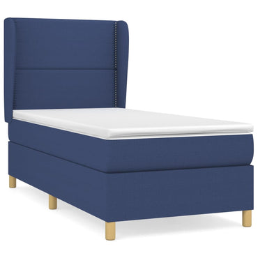 vidaXL Lit coffre avec matelas bleu 80x200 cm Tissu