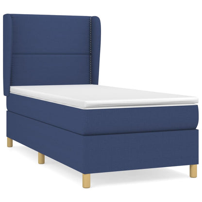 vidaXL Lit coffre avec matelas bleu 80x200 cm Tissu