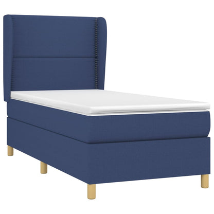 vidaXL Lit coffre avec matelas bleu 80x200 cm Tissu