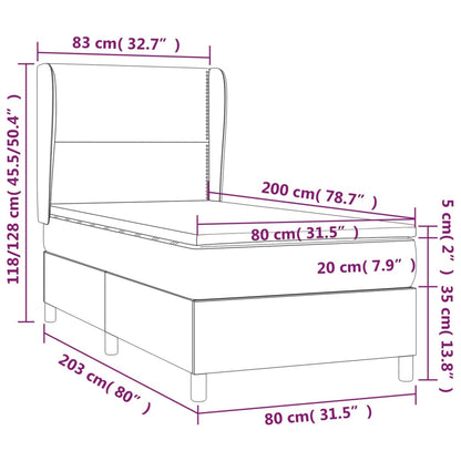 vidaXL Lit coffre avec matelas bleu 80x200 cm Tissu