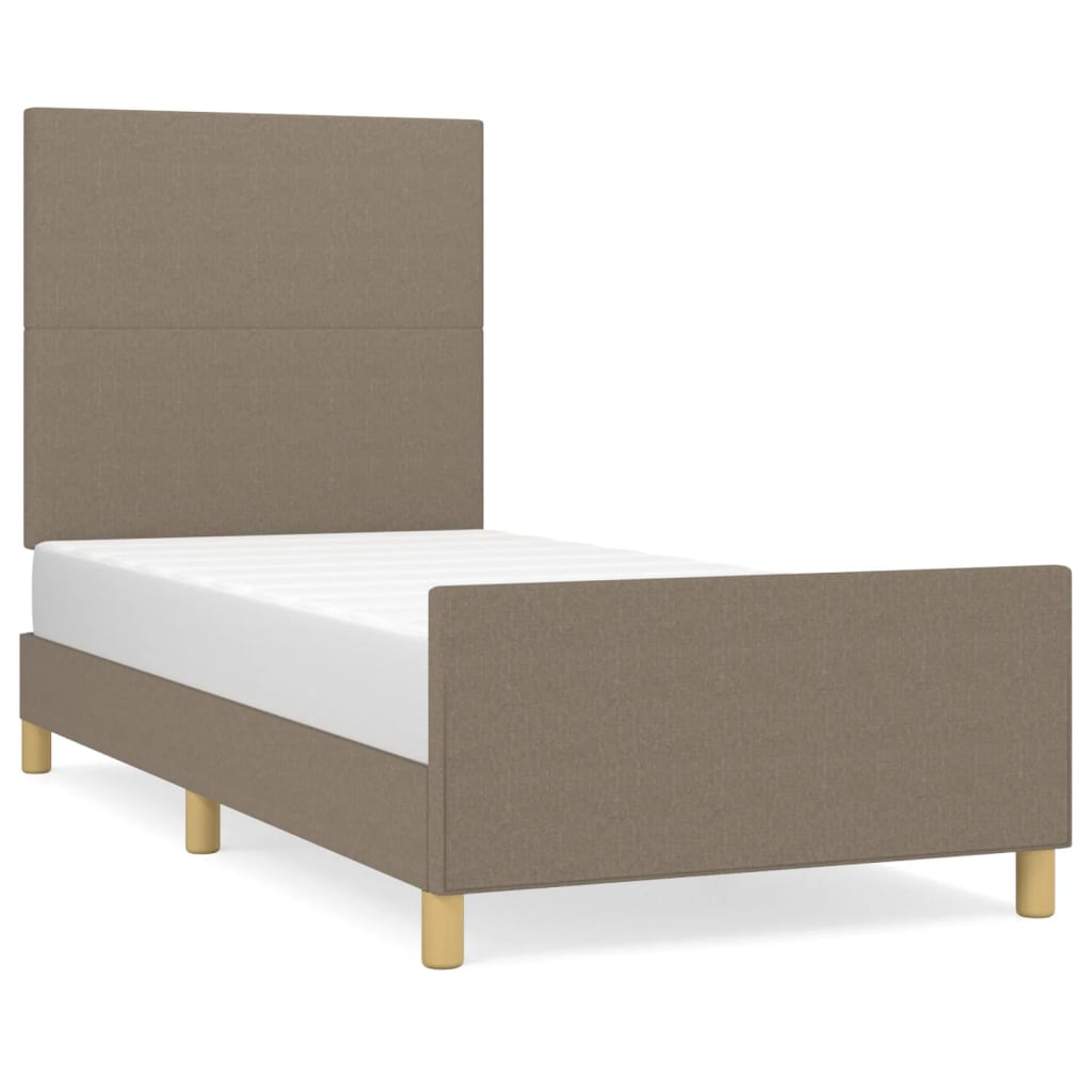 vidaXL Cadre de lit sans matelas Taupe 100x200 cm Tissu