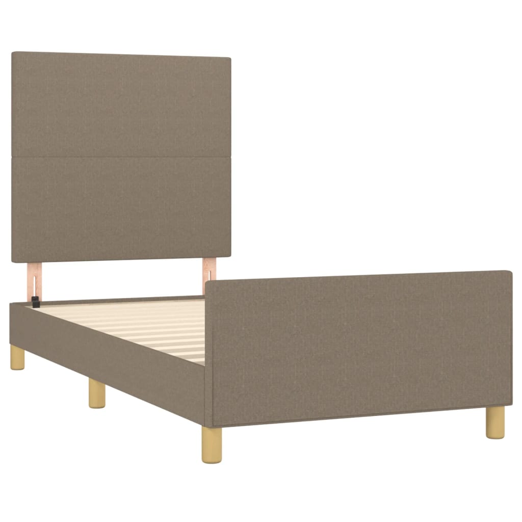 vidaXL Cadre de lit sans matelas Taupe 100x200 cm Tissu
