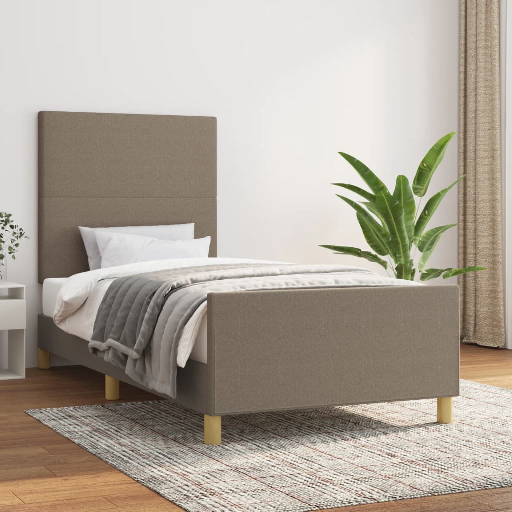 vidaXL Cadre de lit sans matelas Taupe 100x200 cm Tissu