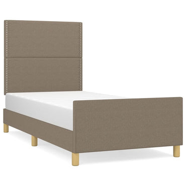 vidaXL Bettgestell ohne Matratze Taupe 100x200 cm Stoff