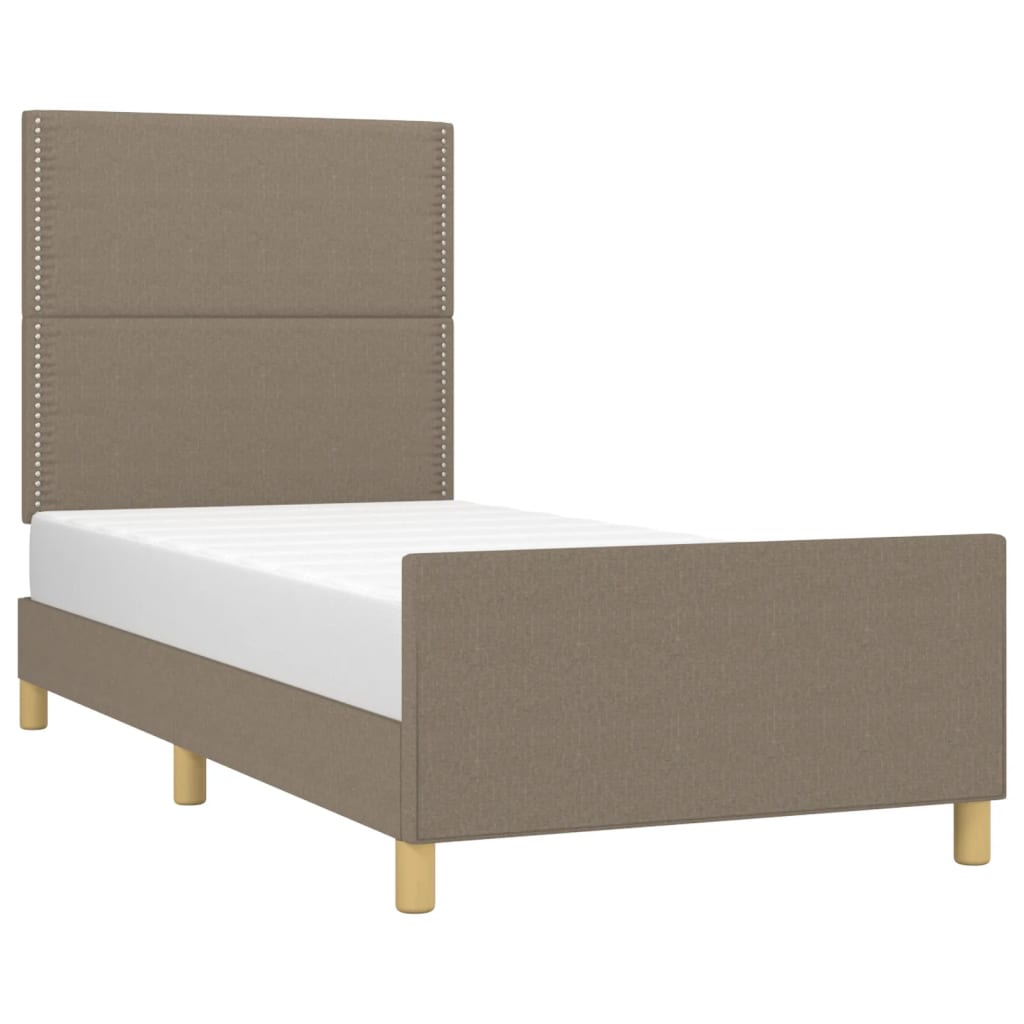 vidaXL Bettgestell ohne Matratze Taupe 100x200 cm Stoff