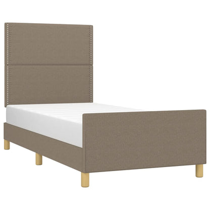 vidaXL Bettgestell ohne Matratze Taupe 100x200 cm Stoff