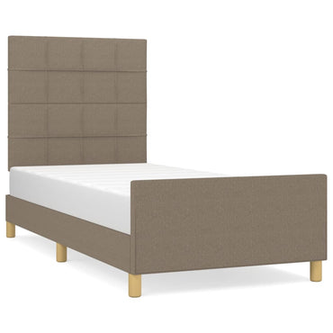 vidaXL Bettgestell ohne Matratze Taupe 100x200 cm Stoff