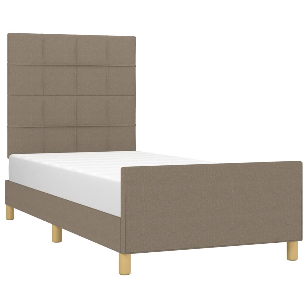 vidaXL Bettgestell ohne Matratze Taupe 100x200 cm Stoff