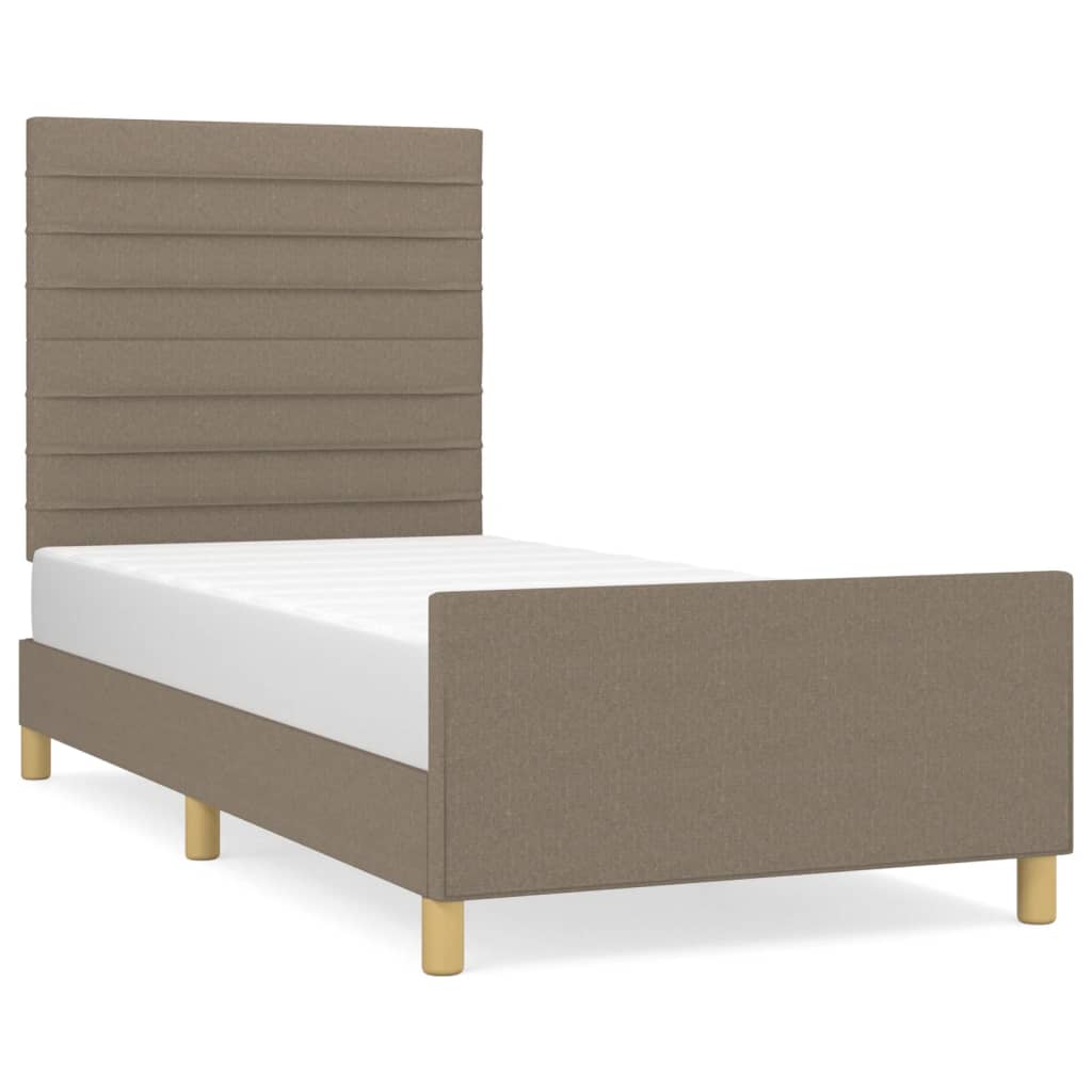 vidaXL Bettgestell ohne Matratze Taupe 100x200 cm Stoff
