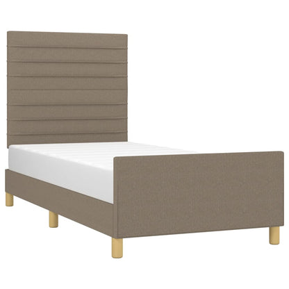 vidaXL Bettgestell ohne Matratze Taupe 100x200 cm Stoff