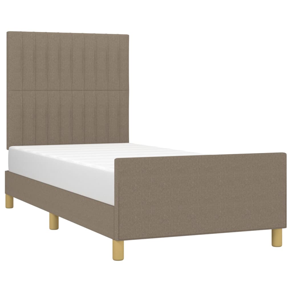 vidaXL Cadre de lit sans matelas Taupe 100x200 cm Tissu