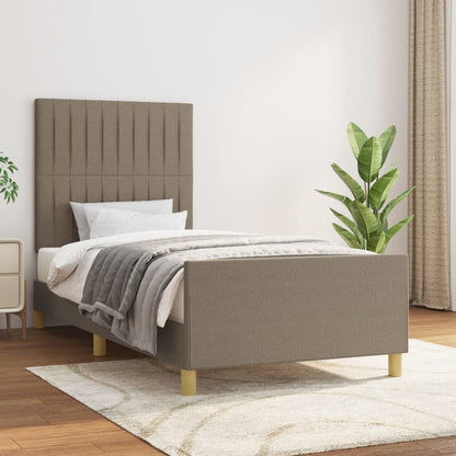 vidaXL Cadre de lit sans matelas Taupe 100x200 cm Tissu