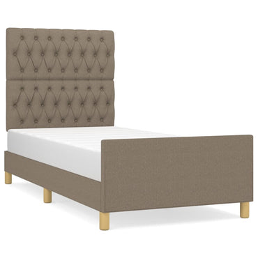 vidaXL Cadre de lit sans matelas Taupe 100x200 cm Tissu