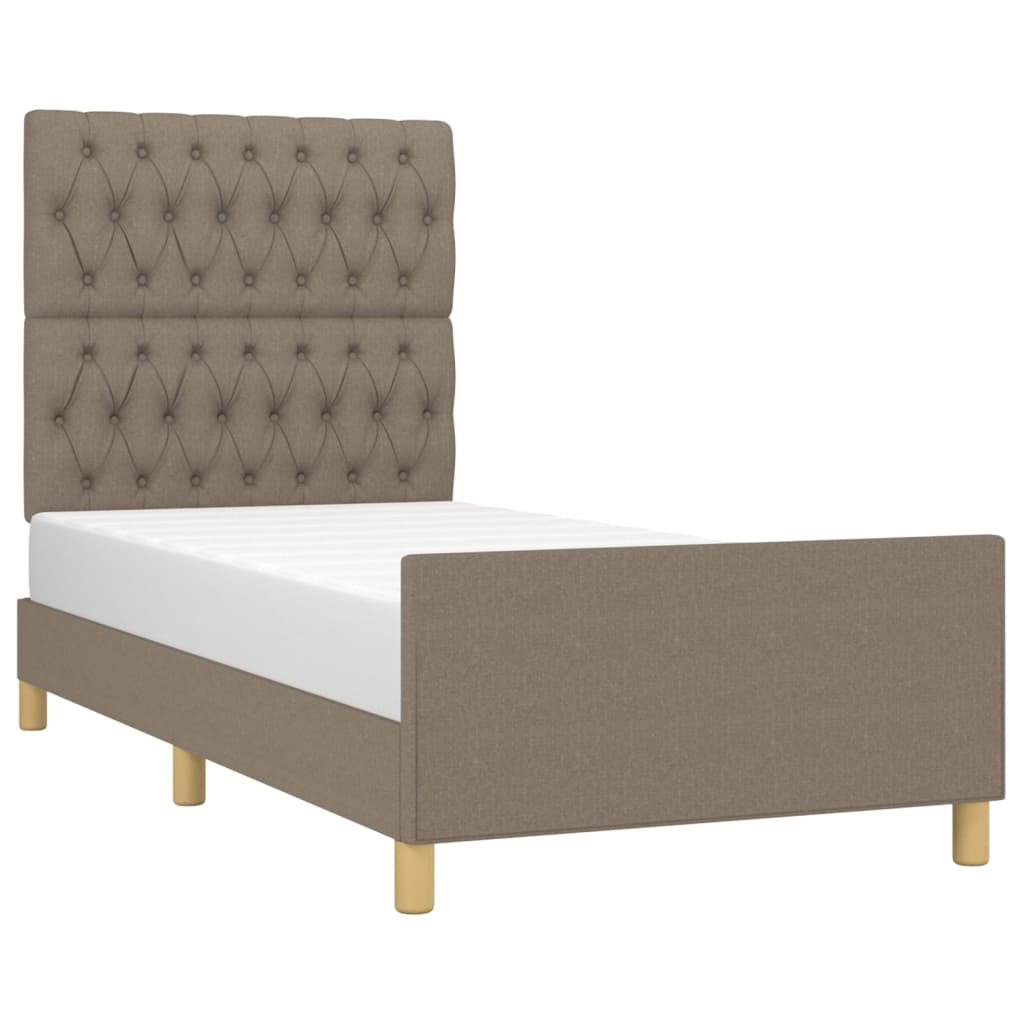 vidaXL Cadre de lit sans matelas Taupe 100x200 cm Tissu