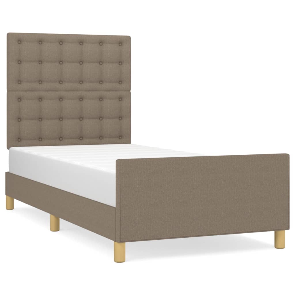 vidaXL Cadre de lit sans matelas Taupe 100x200 cm Tissu