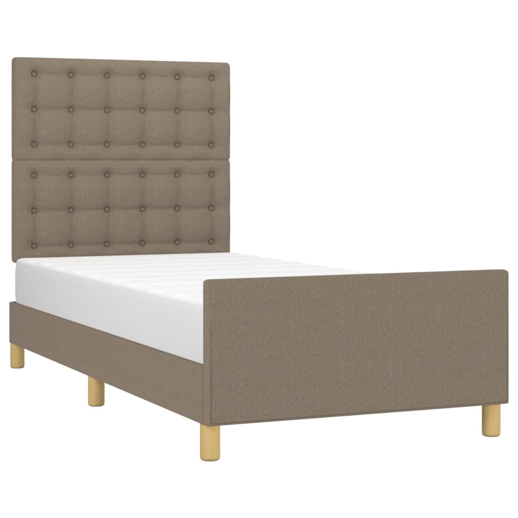 vidaXL Cadre de lit sans matelas Taupe 100x200 cm Tissu
