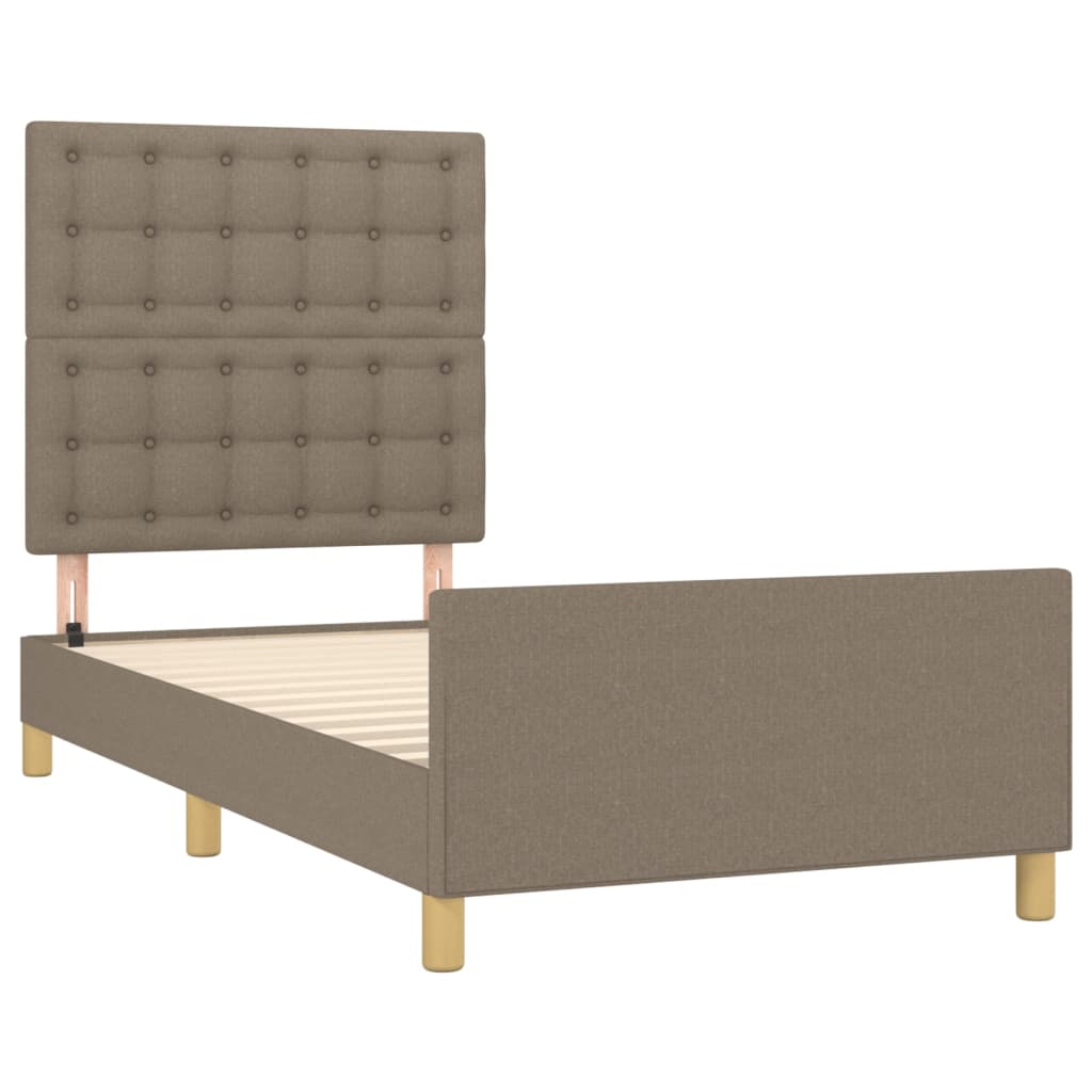 vidaXL Cadre de lit sans matelas Taupe 100x200 cm Tissu
