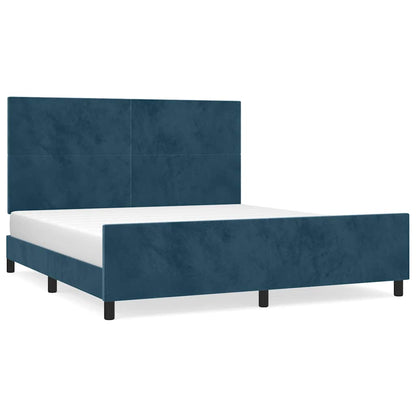 vidaXL Bettgestell ohne Matratze Dunkelblau 160x200 cm Samt