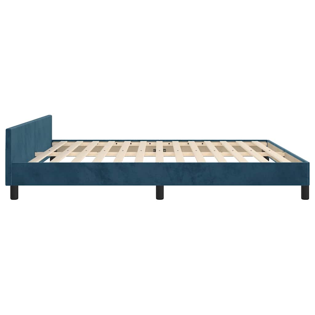 vidaXL Bettgestell ohne Matratze Dunkelblau 160x200 cm Samt