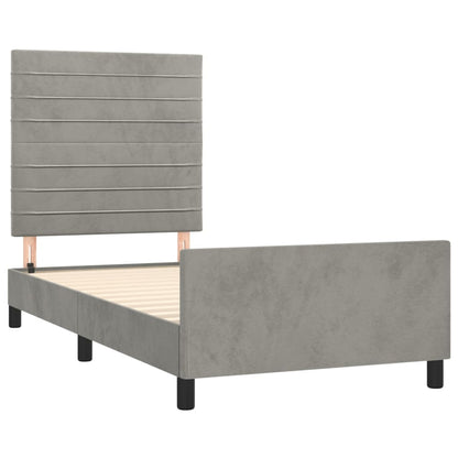 vidaXL Bettgestell ohne Matratze Hellgrau 90x190 cm Samt