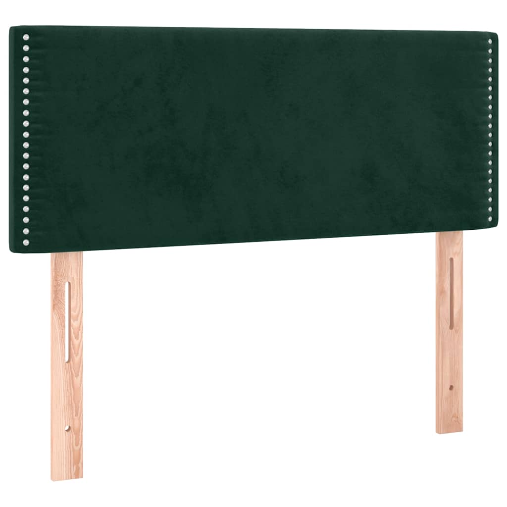vidaXL Boxspringbett mit Matratze Dunkelgrün 90x200 cm Samt
