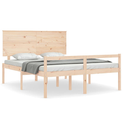 vidaXL Seniorenbett mit Kopfteil 160x200 cm Massivholz