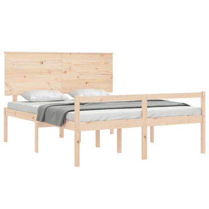 vidaXL Seniorenbett mit Kopfteil 160x200 cm Massivholz