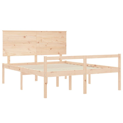 vidaXL Seniorenbett mit Kopfteil 160x200 cm Massivholz