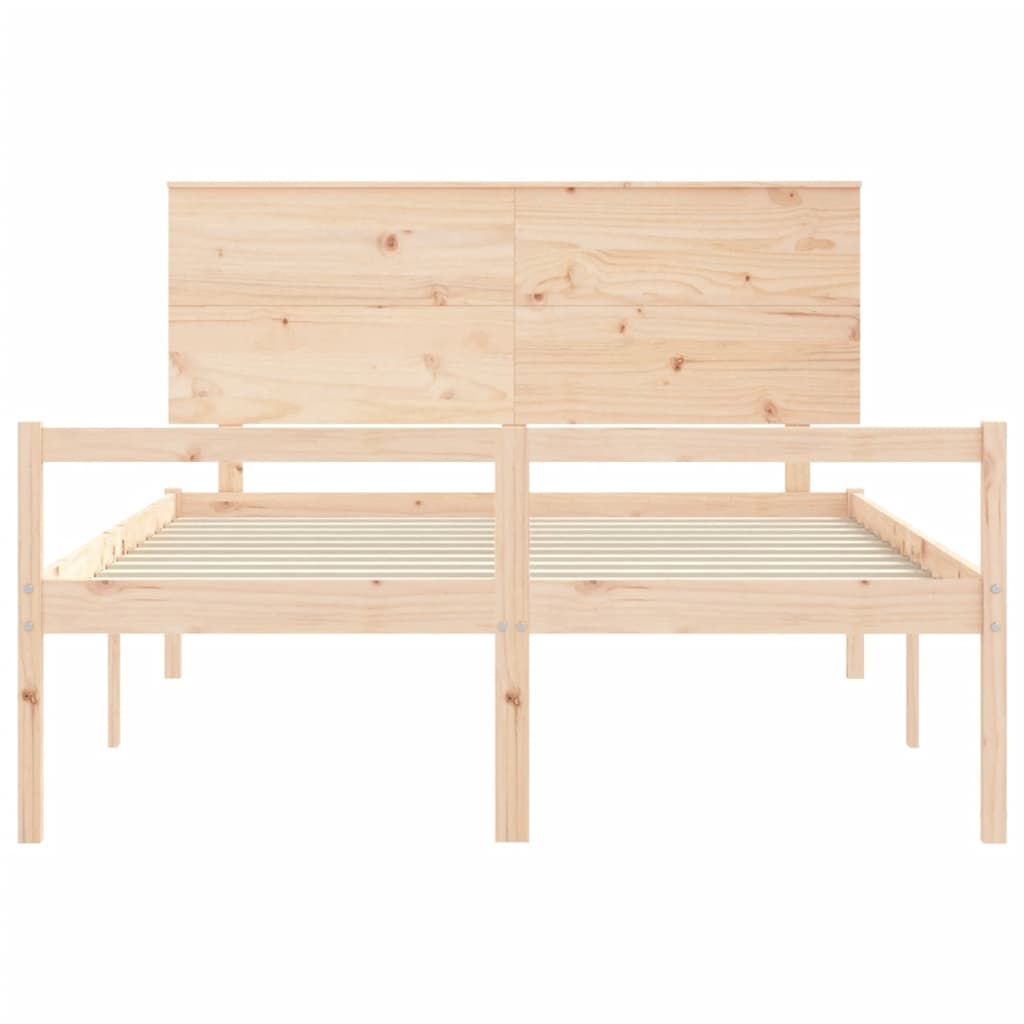 vidaXL Seniorenbett mit Kopfteil 160x200 cm Massivholz