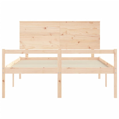 vidaXL Seniorenbett mit Kopfteil 160x200 cm Massivholz