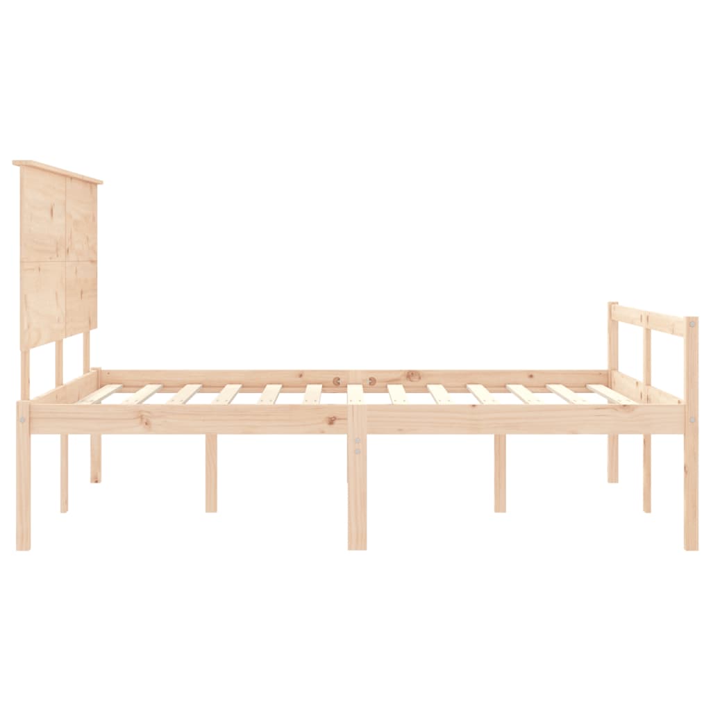 vidaXL Seniorenbett mit Kopfteil 160x200 cm Massivholz