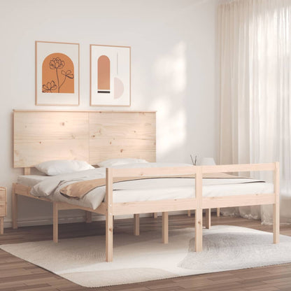 vidaXL Seniorenbett mit Kopfteil 160x200 cm Massivholz