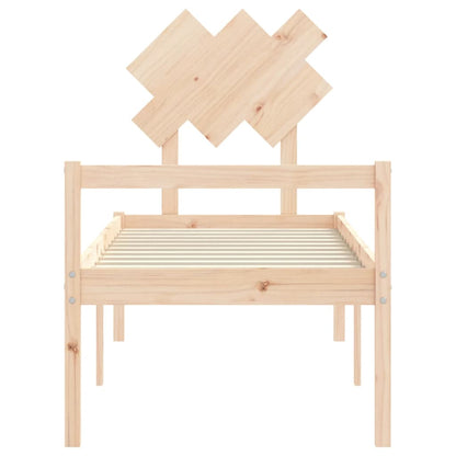 vidaXL Seniorenbett mit Kopfteil Massivholz