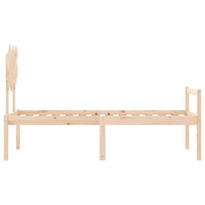 vidaXL Seniorenbett mit Kopfteil Massivholz