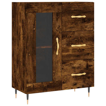 vidaXL Bahut chêne fumé 69,5x34x180 cm Bois d'ingénierie