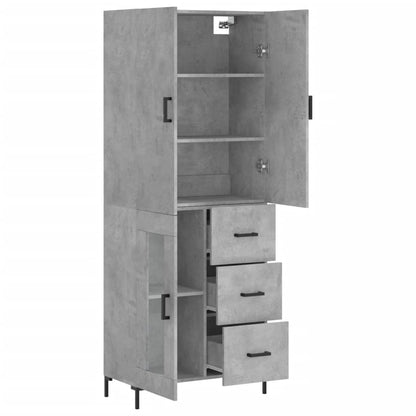 vidaXL Highboard Betongrau 69,5x34x180 cm Holzwerkstoff
