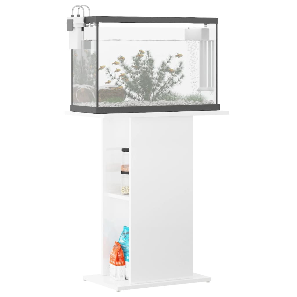 vidaXL Aquariumständer Hochglanz-Weiß 60,5x36x72,5 cm Holzwerkstoff