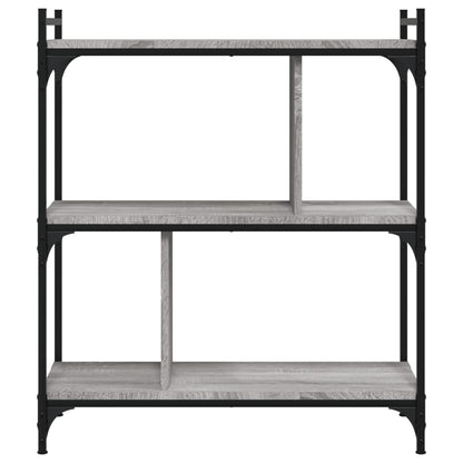 vidaXL Bücherregal 3 Böden Grau Sonoma 76x32x88 cm Holzwerkstoff